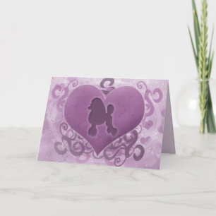Purple Poodle Valentine's Day Card