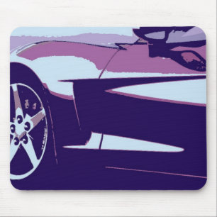 Purple Pop Art Corvette Mouse Pad