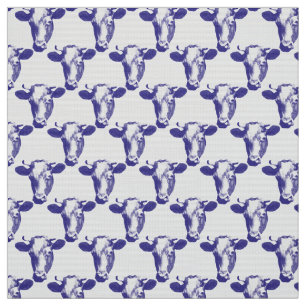 Purple Pop Art Cow Graphic Fabric