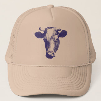 Purple Pop Art Cow Graphic Trucker Hat