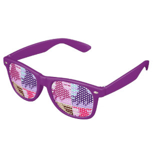 Purple Pop Art Horses Retro Sunglasses