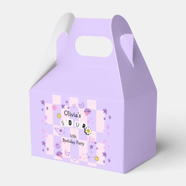 Purple Pop Music Tween Teen Birthday Invitation Favour Box (Front Side)