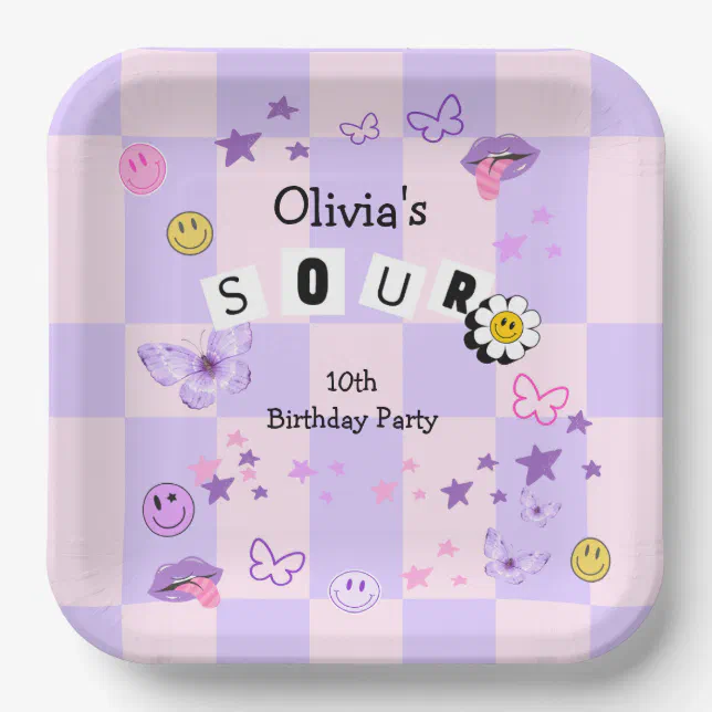 Purple Pop Music Tween Teen Birthday Invitation Paper Plate Zazzle.co.nz