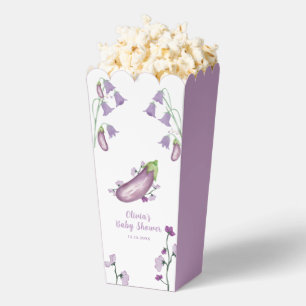 Purple Popcorn Floral Eggplant Baby Shower Favour Box