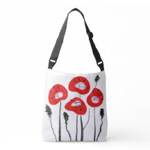 Purple Poppies Crossbody Bag