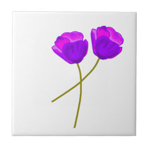 Purple Poppy Flowers   Tile