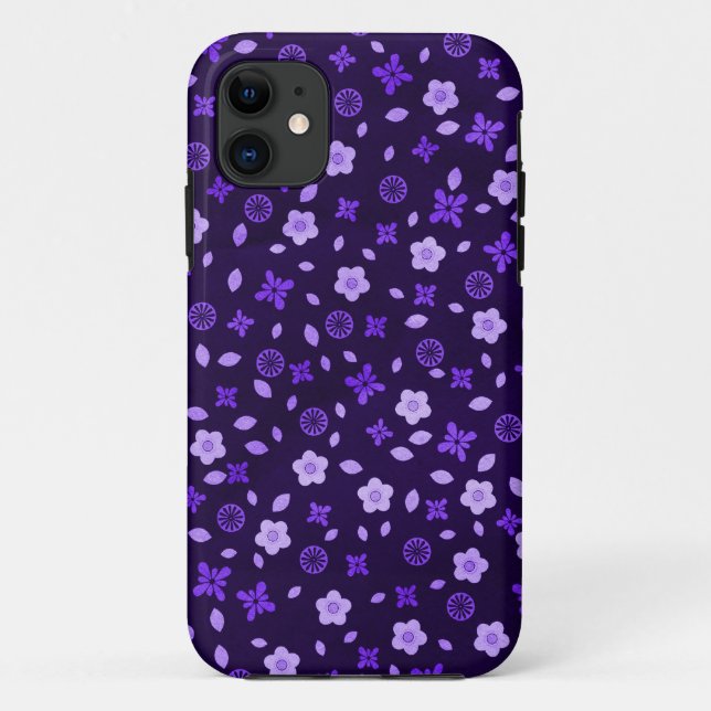 Purple Posies Case-Mate iPhone Case (Back)