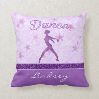 Purple Posing Dancer with a Cheetah Print Stripe Cushion