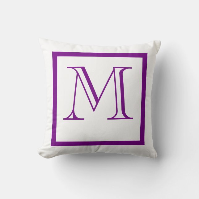 Purple Positive Negative Monogrammed Pillow (Front)
