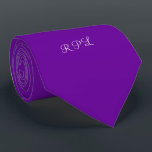 Purple Power Customisable Monogram Tie<br><div class="desc">Change the initials in this bright modern Purple Power Customisable Monogram neck tie. There are neck ties in many colours on our Zazzle.com/youbeaut shop.</div>