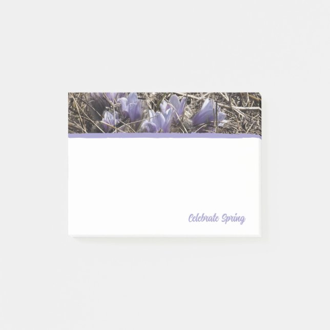Purple Prairie Crocus Post-It Notes (Front)