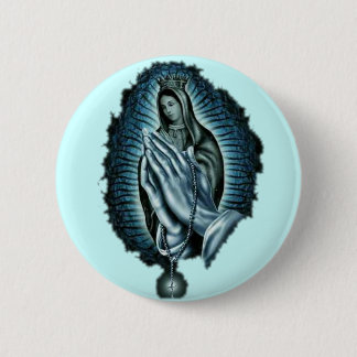 Purple Prayer Blessed Virgin Mary 6 Cm Round Badge