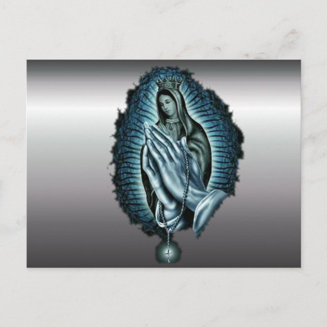 Purple Prayer Blessed Virgin Mary Postcard (Front)