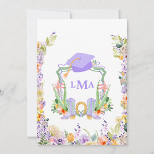 Purple Preppy Cowgirl Invitation