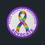 Purple Pride Equality Awareness White Button<br><div class="desc">Purple Pride Equality Awareness Ribbon White Button for awareness and support for pride community.</div>