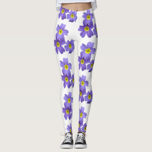 Purple Primula Flower Blossoms Custom Leggings