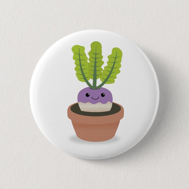 Purple Prince turnip 6 Cm Round Badge (Front)