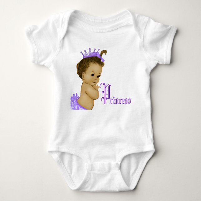 Purple Princess African American Baby Girl Shirts (Front)