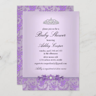 Purple Princess Baby Shower Invitation
