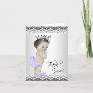 Purple Princess Baby Shower Thank You Card