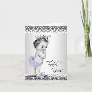Purple Princess Baby Shower Thank You Card