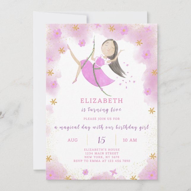Purple Princess Birthday Invitation (Front)