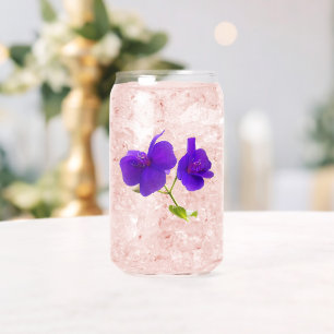 Purple Princess Flower Floral Can Glass