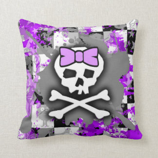 Purple Princess Skull Pillow