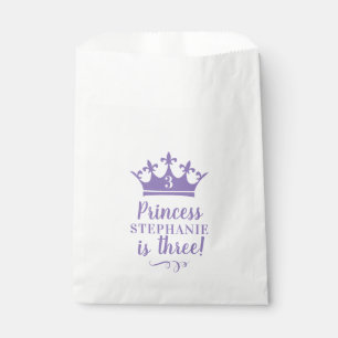 Purple Princess Tiara Crown Custom Name Age Party Favour Bags