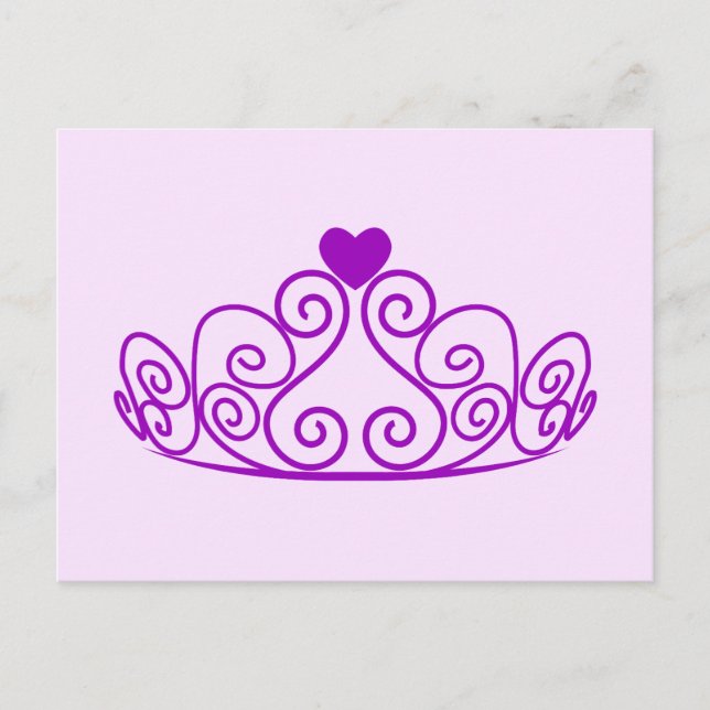 PURPLE PRINCESS TIARA GRAPHIC CROWN CUSTOMIZABLE P POSTCARD (Front)