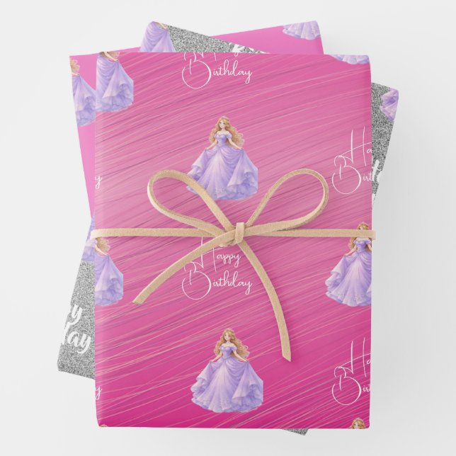 Purple Princess  Wrapping Paper Sheet (In situ)