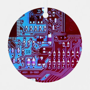 Purple printed circuit board Geek PCB Custom Metal Tree Decoration