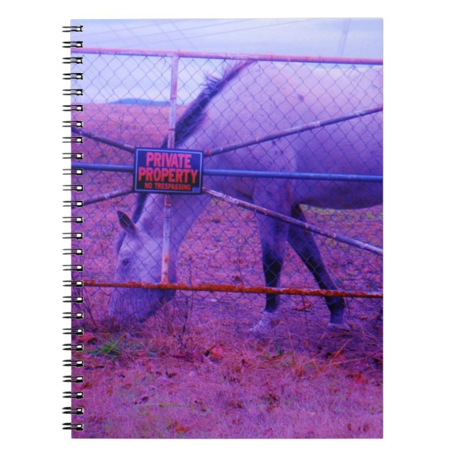 Purple Private Property Horse Spiral Notebook (Front)