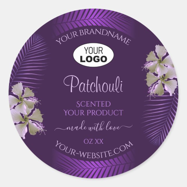Purple Product Labels Hawaii Flowers Leaves Logo (Front)