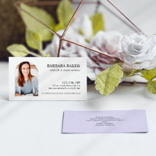 Purple Professional Midwife Doula Photo Arch  Business Card