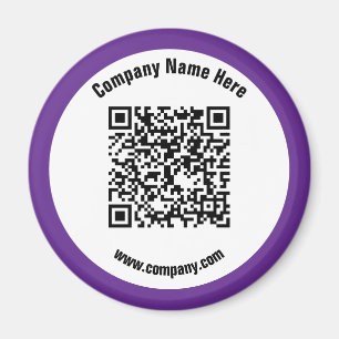 Purple Promotional Business Name QR Code Magnet