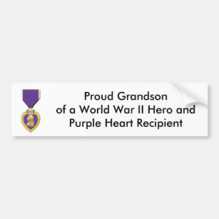 purple, Proud Grandson of a World War II Hero a... Bumper Sticker