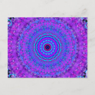 Purple Psyche Mandala kaleidoscope postcard