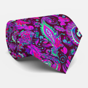 Purple Psychedelic Paisley Tie