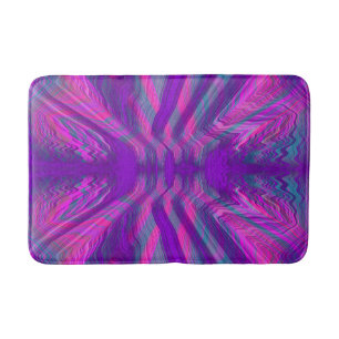 Purple psychedelic pattern bath mat