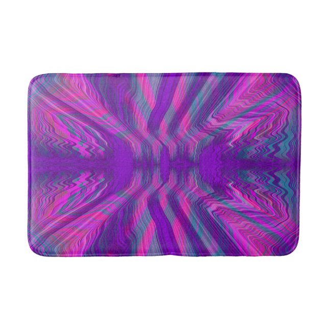 Purple psychedelic pattern bath mat (Front)