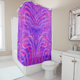 Purple psychedelic pattern shower curtain