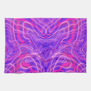 Purple psychedelic pattern tea towel