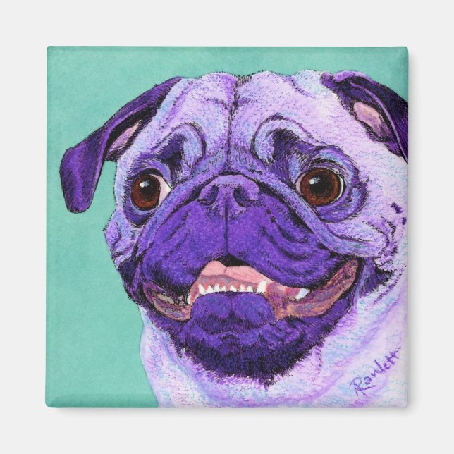 Purple Pug Magnet (Front)