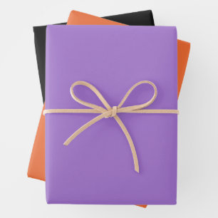 Purple Pumpkin Black Halloween Gift Wrap Paper