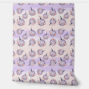 Purple pumpkin cute floral fall purple pink wallpaper