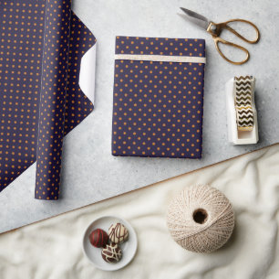 Purple + Pumpkin Polka Dots (Small) Wrapping Paper