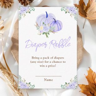 Purple Pumpkins Floral Diaper Raffle Enclosure Card