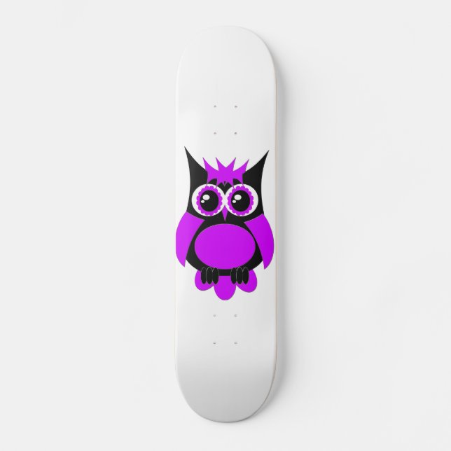 Purple Punk Owl Skateboard (Front)