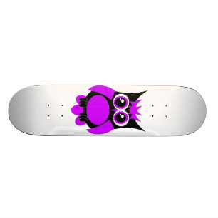 Purple Punk Owl Skateboard